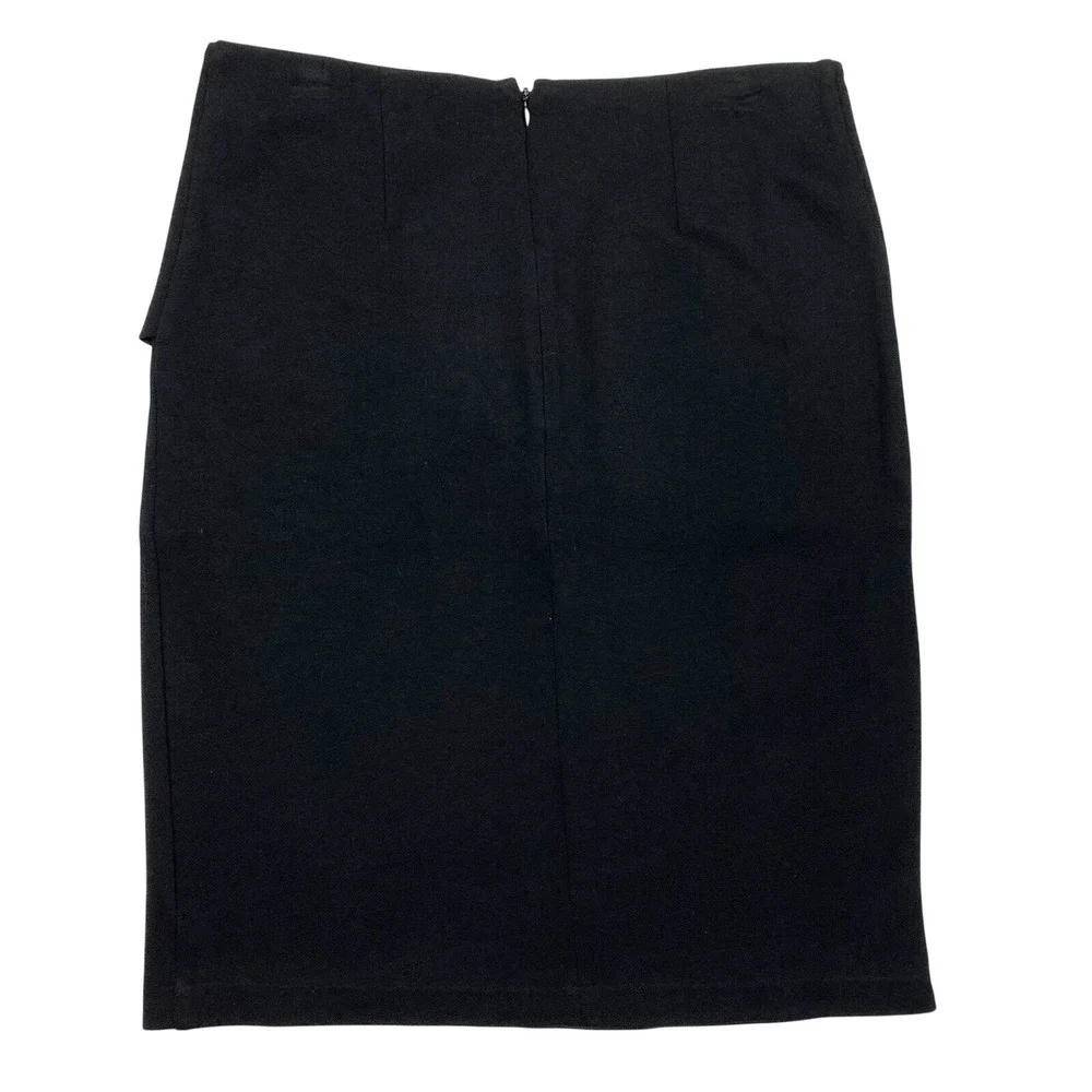 Cabi 3099 Asymmetrical Draped Overlay Pencil Skirt Women 10 Black‎